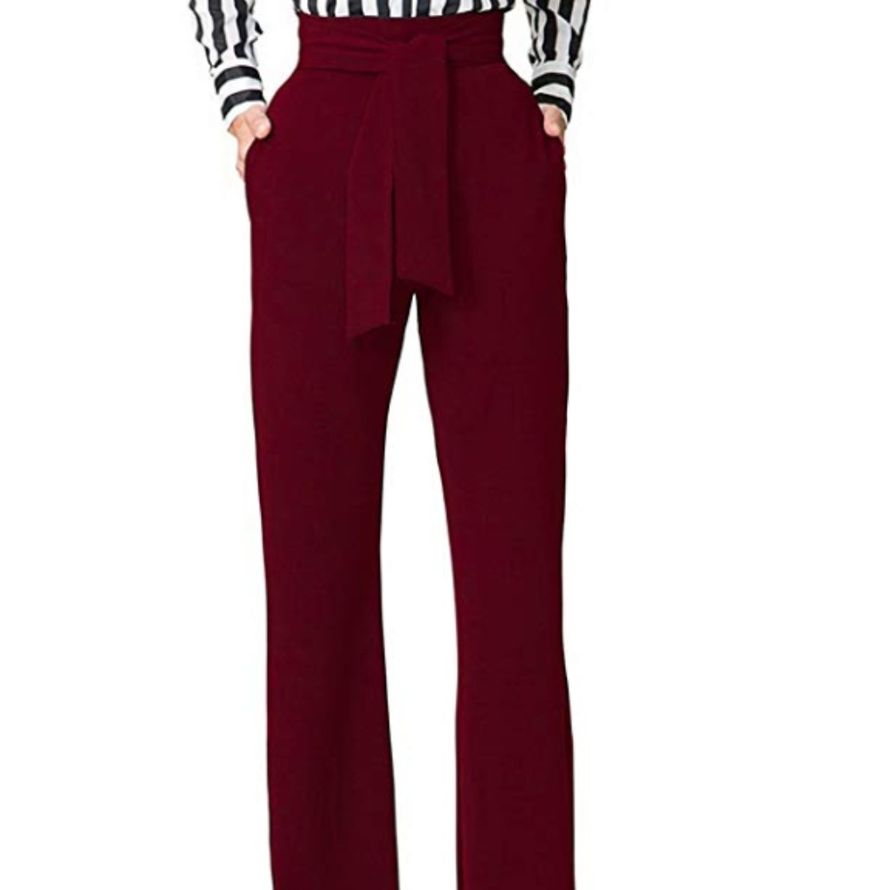Women High Waist Pants with Ties L/XL